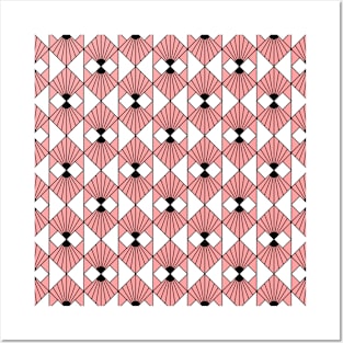 Art Deco Pattern no 91 - Pink - Geometric Motifs Posters and Art